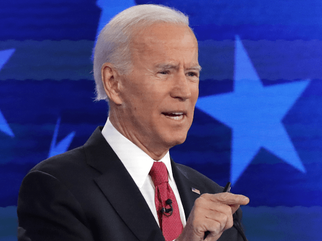 Former Vice President Joe Biden speaks during the Democratic Presidential Debate at Tyler Perry Studios November 20, 2019 in Atlanta, Georgia. Ten Democratic presidential hopefuls were chosen from the larger field of candidates to participate in the debate hosted by MSNBC and The Washington Post. (Photo by Alex Wong/Getty Images)