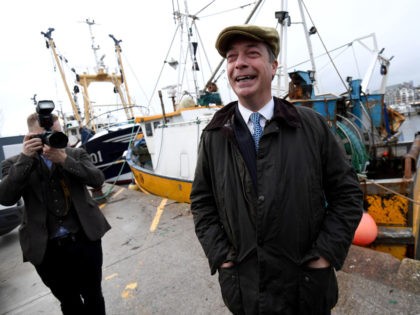 PLYMOUTH, ENGLAND - NOVEMBER 25: Brexit Party leader Nigel Farage visits Plymouth Fisherie