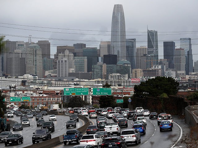 SAN FRANCISCO, CALIFORNIA - NOVEMBER 27: Traffic moves along U.S. Highway 101 towards downtown San Francisco on November 27, 2019 in San Francisco, California. Nearly 50 million people are expected to hit the roadways this Thanksgiving holiday season, the highest number since 2005 and a record 31.6 million travelers are …