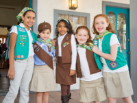 Girl Scouts attend the grand opening of Marisol Deluna New York Design Studio and Educational Foundation at La Villita Historic Art Village on November 18, 2015 in San Antonio, Texas. (Photo by Rick Kern/Getty Images for Marisol Deluna)