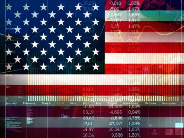 Financial concept of growth on the American Stock Exchange.Comparison exchange charts the