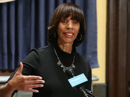 BALTIMORE, MD - AUGUST 16: Baltimore Mayor Catherine Pugh talks about the late night remov