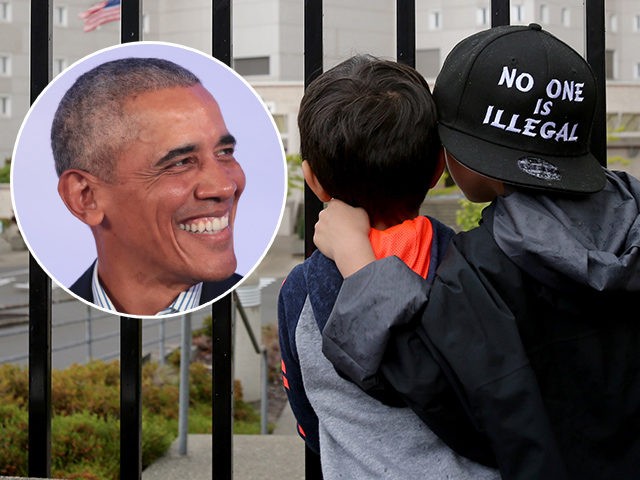 (INSET: Barack Obama) SEATAC, WA - JUNE 09: Javier Tapia (left), age 5, and his brother, C
