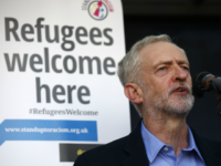 Newly elected leader of Britain's opposition Labour party, Jeremy Corbyn, address a rally pro-refugee rally in central London on September 12, 2015, following the announcement he had been nominated as the party's new leader. Anti-austerity leftwinger Jeremy Corbyn was elected leader of Britain's opposition Labour Party in a landslide victory …