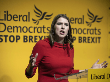 LONDON, ENGLAND - JULY 22: New Liberal Democrat leader Jo Swinson addresses the audience onstage at Proud Embankment on July 22, 2019 in London, England. Former deputy Jo Swinson has been named as the new leader of the Liberal Democrats, replacing Sir Vince Cable. Swinson beat fellow candidate Ed Davey …
