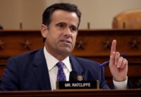 WASHINGTON, DC - NOVEMBER 13: Rep. John Ratcliffe (R-TX) questions top U.S. diplomat to Ukraine, William B. Taylor Jr., and Deputy Assistant Secretary for European and Eurasian Affairs George P. Kent testify before the House Intelligence Committee in the Longworth House Office Building on Capitol Hill November 13, 2019 in …