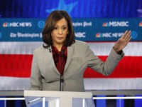 Democratic presidential candidate Sen. Kamala Harris, D-Calif., speaks during a Democratic presidential primary debate, Wednesday, Nov. 20, 2019, in Atlanta. (AP Photo/John Bazemore)