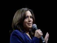 DES MOINES, IA - NOVEMBER 01: Presidential candidate Kamala Harris speaks during The Iowa Democratic Party Liberty & Justice Celebration on November 1, 2019 in Des Moines, Iowa. Fourteen presidential are expected to speak at the event addressing over 12,000 people. (Photo by Joshua Lott/Getty Images)