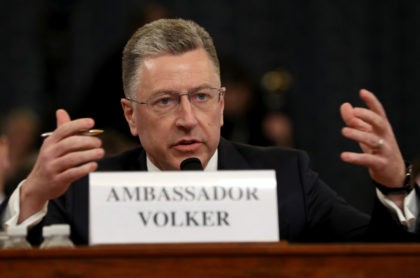 WASHINGTON, DC - NOVEMBER 19: former State Department special envoy to Ukraine Kurt Volker testifies before the House Intelligence Committee in the Longworth House Office Building on Capitol Hill November 19, 2019 in Washington, DC. The committee heard testimony during the third day of open hearings in the impeachment inquiry …