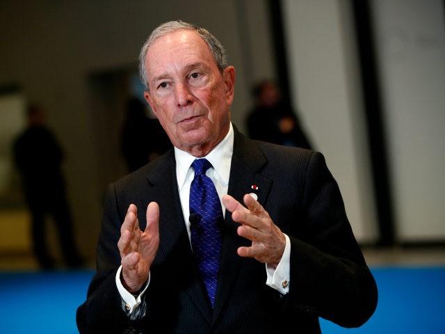Special envoy to the United Nations for climate change Michael Bloomberg dresses the media