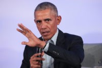 CHICAGO, ILLINOIS - OCTOBER 29: Former U.S. President Barack Obama speaks to guests at the Obama Foundation Summit on the campus of the Illinois Institute of Technology on October 29, 2019 in Chicago, Illinois. The Summit is an annual event hosted by the Obama Foundation. (Photo by Scott Olson/Getty Images)