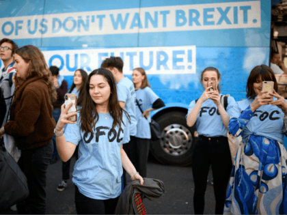LONDON, ENGLAND - FEBRUARY 27: Students and young people gather in Smith Square during an "Our Future, Our Choice" event to raise awareness of the desire for a further referendum on the future of Britain's membership of the European Union, on February 27, 2019 in London, England. Campaigning on the …
