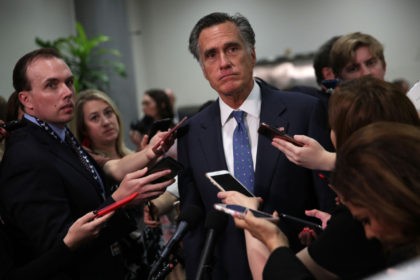 WASHINGTON, DC - MAY 21: U.S. Sen. Mitt Romney (R-UT) speaks to members of the media afte