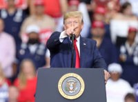 MONROE, LOUISIANA - NOVEMBER 06: U.S. President Donald Trump speaks during a "Keep America Great" rally at the Monroe Civic Center on November 06, 2019 in Monroe, Louisiana. President Trump headlined the rally to support Louisiana Republican gubernatorial candidate Eddie Rispone, who is looking to unseat incumbent Democratic Gov. John …