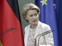 German Chancellor Angela Merkel, right, and the designated President of the European Commission, Ursula von der Leyen, left, address the media during a joint press conference after a meeting at the chancellery in Berlin, Germany, Friday, Nov. 8, 2019. (AP Photo/Michael Sohn)