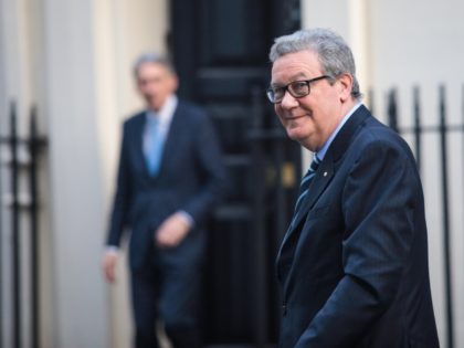LONDON, ENGLAND - JANUARY 24: Australian High Commissioner to the United Kingdom Alexander Downer is pictured as he arrives with the Treasurer of Australia Scott Morrison to meet British Chancellor of the Exchequer Philip Hammond (L) at Number 11 Downing Street on January 24, 2017 in London, England. Mr Hammond …