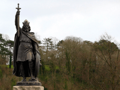 A general view of a statue of Alfred The Great on February 6, 2013 in Winchester, England