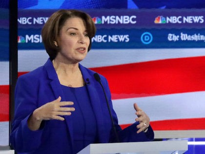 ATLANTA, GEORGIA - NOVEMBER 20: Democratic presidential candidate Sen. Amy Klobuchar (D-MN