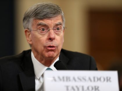 WASHINGTON, DC - NOVEMBER 13: Top U.S. diplomat in Ukraine William B. Taylor Jr. testifies before the House Intelligence Committee in the Longworth House Office Building on Capitol Hill November 13, 2019 in Washington, DC. In the first public impeachment hearings in more than two decades, House Democrats are trying …