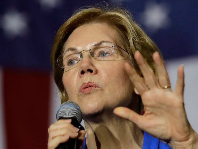 Democratic presidential candidate Sen. Elizabeth Warren, D-Mass., addresses an audience at