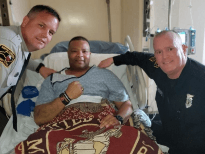 @NCSHP members visit Trooper Mike Dawkins in the hospital while he receives treatment for cancer. Join the entire @NCSHP family as we keep Mike in our thoughts and prayers while he continues the fight to be cancer free!