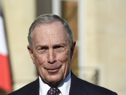 US magnate and philanthropists, and UN Secretary-General's Special Envoy for Cities and Climate Change, Michael Bloomberg, delivers a statement following his meeting with the French president at the Elysee palace on June 30, 2015, in Paris. AFP PHOTO / ALAIN JOCARD (Photo credit should read ALAIN JOCARD/AFP via Getty Images)