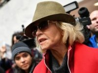 Actress and activist Jane Fonda speaks to reporters inside the Heart Senate office building during a climate change protest on November 1, 2019 in Washington, DC. (Photo by Mandel NGAN / AFP) (Photo by MANDEL NGAN/AFP via Getty Images)