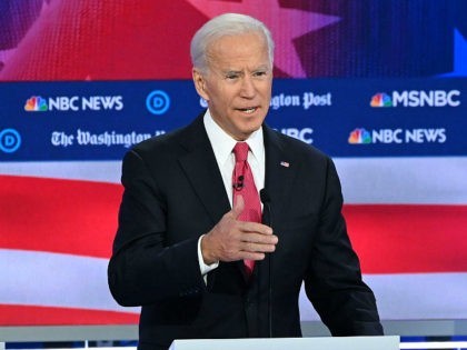 Democratic presidential hopeful former Vice President Joe Biden speaks during the fifth De