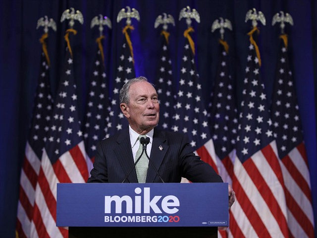 NORFOLK, VA - NOVEMBER 25: Newly announced Democratic presidential candidate, former New York Mayor Michael Bloomberg speaks at a press conference to discuss his presidential run on November 25, 2019 in Norfolk, Virginia. The 77-year old Bloomberg joins an already crowded Democratic field and is presenting himself as a moderate …