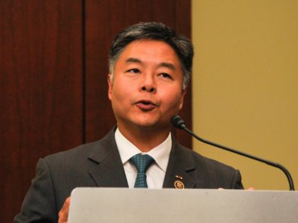 WASHINGTON, DC- SEPTEMBER 30: Representative Ted Lieu (D-CA) speaks during a private screening of "Food Chains" in the Capitol Visitors Center on September 30, 2015 in Washington, DC. (Photo by Kris Connor/Getty Images for "Food Chains")