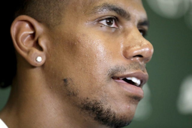 Terrelle Pryor Stabbing Football In this July 27, 2018, file photo, New York Jets wide receiver Terrelle Pryor talks to reporters during NFL football training camp in Florham Park, N.J. Allegheny County, Pa., District Attorney spokesman Mike Manko confirmed Saturday, Nov. 30, 2019, that Pryor, a free agent, was the victim of a stabbing, but said he had no other information, such as Pryor’s condition or where and when the stabbing occurred. (AP Photo/Julio Cortez, File) The Associated Press