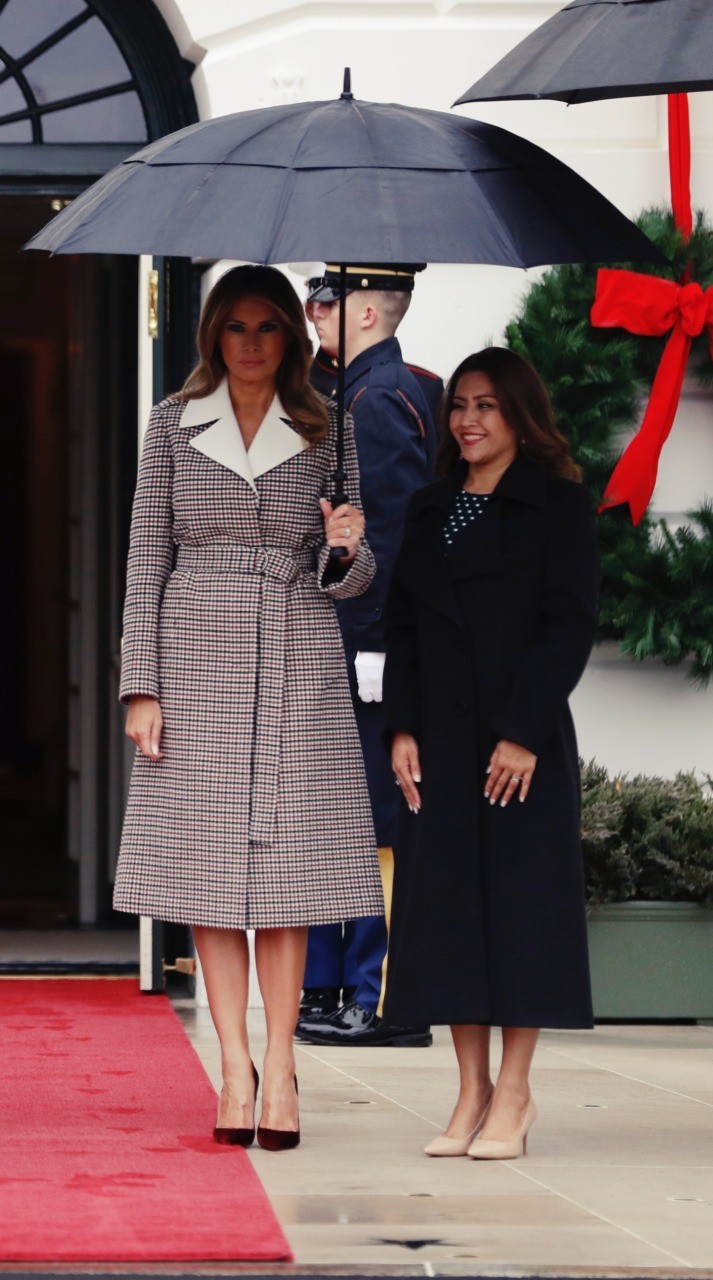 Fashion Notes: Melania Trump Is Lush for Winter in Red Velvet Louboutins