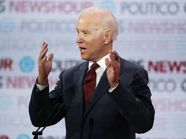Democratic presidential candidate Former Vice President Joe Biden speaks during a Democrat