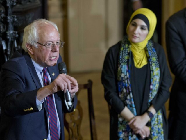 Bernie Sanders and Linda Sarsour (Mary Altaffer / Associated Press)