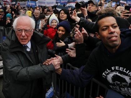 NEW YORK, NEW YORK - MARCH 02: Democratic Presidential candidate U.S. Sen. Bernie Sanders (I-VT) greets supporters at Brooklyn College on March 02, 2019 in the Brooklyn borough of New York City. Sanders, a staunch liberal and critic of President Donald Trump, is holding his first campaign rally of the …
