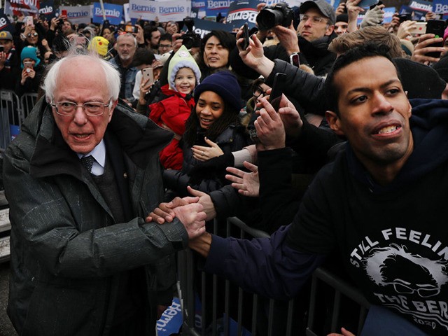 NEW YORK, NEW YORK - MARCH 02: Democratic Presidential candidate U.S. Sen. Bernie Sanders