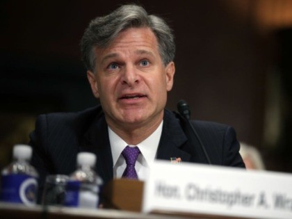 WASHINGTON, DC - JULY 12: FBI director nominee Christopher Wray testifies during his confirmation hearing before the Senate Judiciary Committee July 12, 2017 on Capitol Hill in Washington, DC. If confirmed, Wray will fill the position that has been left behind by former director James Comey who was fired by …