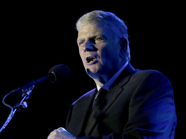 The Rev. Franklin Graham speaks at his Decision America event at the Pitt County Fairgroun