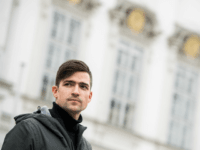 VIENNA, AUSTRIA - APRIL 13: Martin Sellner, leader of the far-right Identitarian Movement in Austria, attends during an Identitarian protest in front of the Justice Ministry on April 13, 2019 in Vienna, Austria. Austrian law enforcement authorities are investigating the Identitarian Movement following revelations that Brenton Harrison Tarrant, who killed …