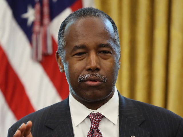 WASHINGTON, DC - JUNE 25: Housing and Urban Development Secretary Ben Carson speaks after U.S. President Donald Trump signed an executive order establishing a White House Council on eliminating regulatory barriers to affordable housing, in the Oval Office at the White House on June 25, 2019 in Washington, DC. The …