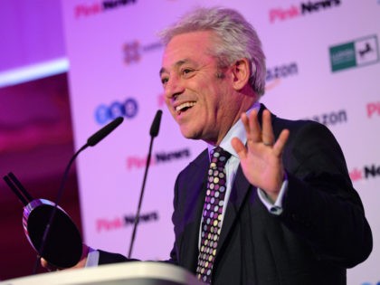 LONDON, ENGLAND - OCTOBER 16: John Bercow accepting the Special Award at the PinkNews Awards 2019 at The Church House on October 16, 2019 in London, England. (Photo by Eamonn M. McCormack/Getty Images)