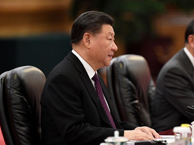 China's President Xi Jinping (L) listens during a meeting with El Salvador's President Nayib Bukele (not pictured) at the Great Hall of the People in Beijing on December 3, 2019. (Photo by Noel CELIS / POOL / AFP) (Photo by NOEL CELIS/POOL/AFP via Getty Images)