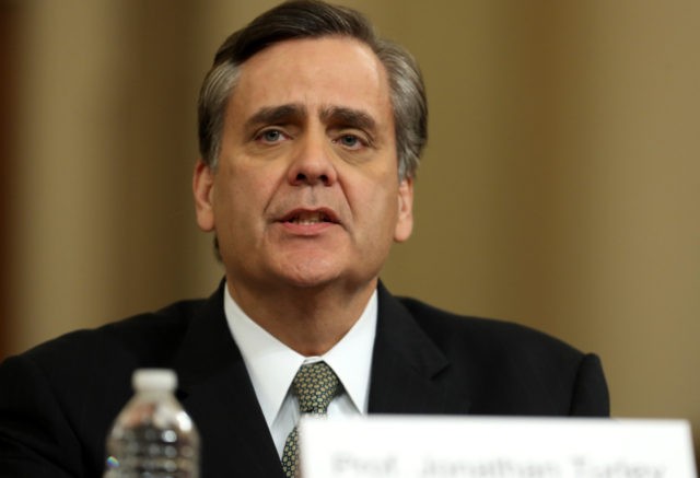 WASHINGTON, DC – DECEMBER 4: Constitutional scholar Jonathan Turley of George Washington University testifies before the House Judiciary Committee in the Longworth House Office Building on Capitol Hill December 4, 2019 in Washington, DC. This is the first hearing held by the Judiciary Committee in the impeachment inquiry against U.S. …