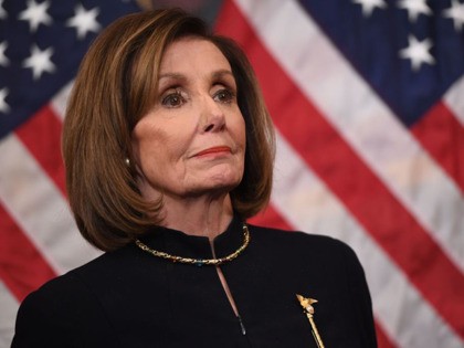 US Speaker of the House Nancy Pelosi holds a press conference after the House passed Resolution 755, Articles of Impeachment Against President Donald J. Trump, at the US Capitol in Washington, DC, on December 18, 2019. - The US House of Representatives voted 229-198 on Wednesday to impeach President Donald …