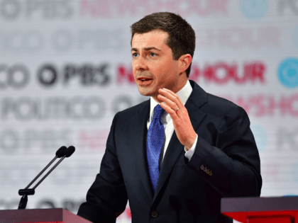 Democratic presidential hopeful Mayor of South Bend, Indiana, Pete Buttigieg speaks on stage during the sixth Democratic primary debate of the 2020 presidential campaign season co-hosted by PBS NewsHour & Politico at Loyola Marymount University in Los Angeles, California on December 19, 2019. (Photo by Frederic J. Brown / AFP) …