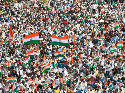Demonstrators gather at the Quddus Saheb Eidgah grounds to take part in a rally against India's new citizenship law in Bangalore on December 23, 2019. - The wave of protests across the country marks the biggest challenge to Modi's government since sweeping to power in the world's largest democracy in …