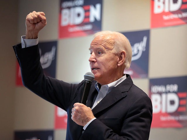 EMMETSBURG, IOWA - DECEMBER 02: Democratic presidential candidate, former Vice President Joe Biden speaks at a campaign stop on December 2, 2019 in Emmetsburg, Iowa. The stop was part of his 650-mile "No Malarkey" campaign bus trip through rural Iowa. The 2020 Iowa Democratic caucuses will take place on February …