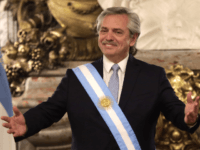 President of Argentina Alberto Fernandez smiles during the reception of foreign leaders at Salon Blanco of Casa Rosada Government Palace on December 10, 2019 in Buenos Aires, Argentina. (Photo by Tomas Cuesta/Getty Images)