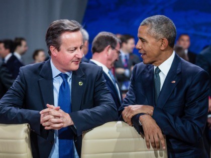 US President Barack Obama (R) and Great Britain's Prime Minister David Cameron (L) chat prior to the meeting of the heads of states of the North Atlantic Council (NAC), during the NATO summit in Warsaw, Poland. The Polish capital Warsaw hosts a two-day top-level NATO meeting, first time since Poland …