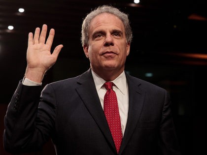 WASHINGTON, DC - JULY 26: Michael Horowitz, Inspector General of the U.S. Department of Justice, is sworn-in during a Senate Judiciary Committee hearing titled 'Oversight of the Foreign Agents Registration Act and Attempts to Influence U.S. Elections' in the Hart Senate Office Building on Capitol Hill, July 26, 2017 in …